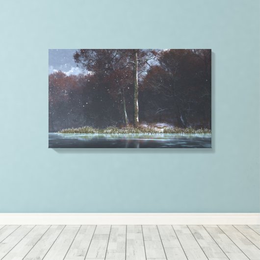 Stillwater (Winter) Leinwanddruck (Insitu (Holzboden))