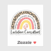 Stillzeit Berater Leopard Rainbow Stillzeit Aufkleber (Blatt)