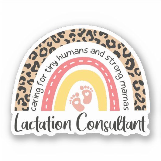 Stillzeit Berater Leopard Rainbow Stillzeit Aufkleber (Vorderseite)