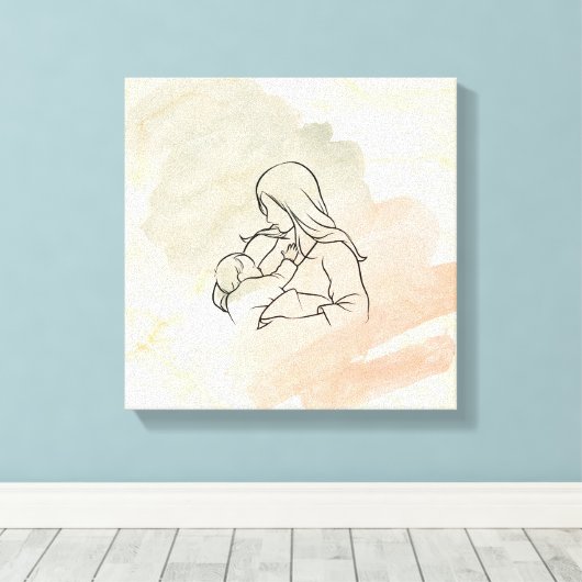 Stillzeit Mutter Leinwanddruck (Insitu (Holzboden))