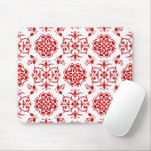 Stilmuster für rote und weiße, florale Damaskus Mousepad (Mit Mouse)