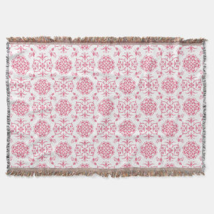Stilmuster in Rosa und Weiß Decke