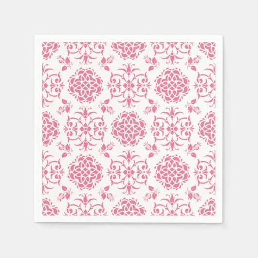 Stilmuster in Rosa und Weiß Serviette (Vorderseite)