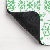 Stilmuster Minzgrün und Weiß-Blumenmatte Mousepad (Ecke)