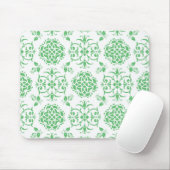 Stilmuster Minzgrün und Weiß-Blumenmatte Mousepad (Mit Mouse)