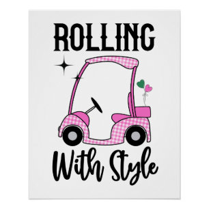 Stilrollen Funny Golf Cart Poster