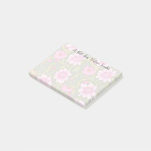 Stilrosa Blume Grüne Foliage Post-it Klebezettel (angewinkelt)