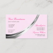 Stilrosa mit Silver Decoder und Monogram modern Visitenkarte (Rückseite)