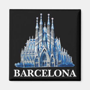 Stilsame Kathedrale Barcelona Spanien Vintage Magnet