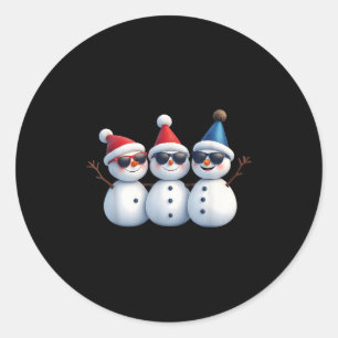 Stilsche Schneemänner im Winterwunderland 3 Schnee Runder Aufkleber