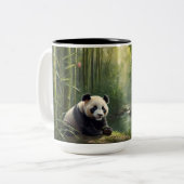 Stilschlampe - Charmantes Panda im Bambuswald Zweifarbige Tasse (Vorderseite Links)