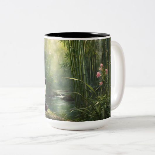 Stilschlampe - Charmantes Panda im Bambuswald Zweifarbige Tasse (VorderseiteRechts)