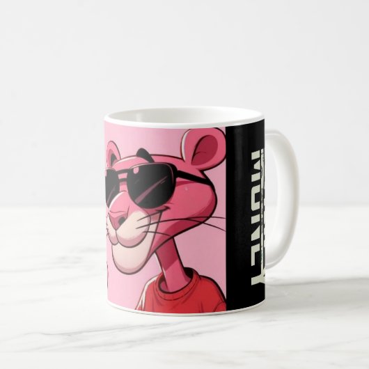"Stilschlupf mit dem rosa Panther" Kaffeetasse (VorderseiteRechts)