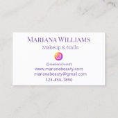 Stilschminke und Nägel 4 Foto verschmelzen minimal Visitenkarte (Rückseite)