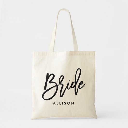 Stilschrift "Bride" Personalisiert Tragetasche (Vorne)