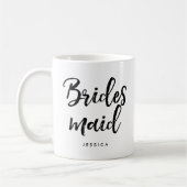 Stilschrift "Bridesmaid" Personalisiert Kaffeetasse (Links)