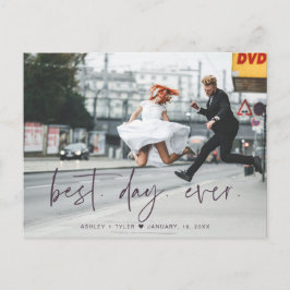 Stilschrift | Hochzeitsszenario Foto Vielen Dank Postkarte