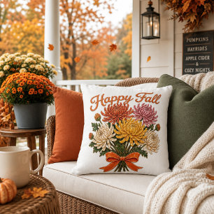 Stilsich glücklicher Herbst Blumen Chrysanthemen Kissen