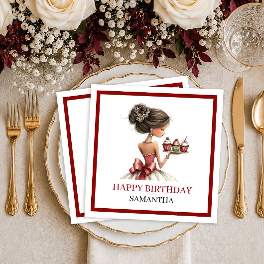 Stilsich Verspielte Frau Marsala Script Servietten
