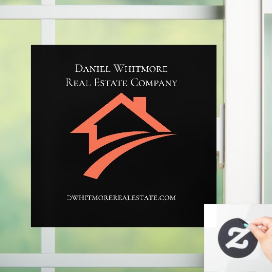 Stilsicher Einzigartiger Schwarzer Immobilienmakle Fensteraufkleber (Zuhause)