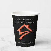 Stilsicher Einzigartiger Schwarzer Immobilienmakle Pappbecher (Vorderseite)
