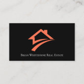 Stilsicher Einzigartiger Schwarzer Immobilienmakle Visitenkarte (Vorderseite)