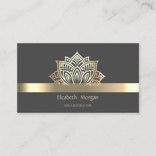 Stilsicher elegante Lotus-Gold-Streifen-Yoga-Lehre Visitenkarte