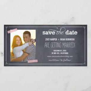 Stilsicher mit Kreide beschriftete Save The Date-K Date