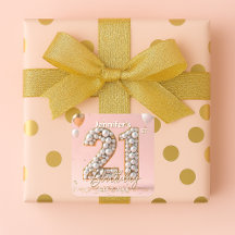Stilsicher Rosa und Gold Perlglanz 21. Geburtstag