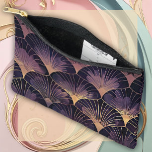 Stilsichere Art Deco Fächer in Lila Zubehörtasche