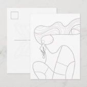 Stilsichere Frau DIY-Mode-Färbung Moderne Kunst Postkarte (Vorne/Hinten)