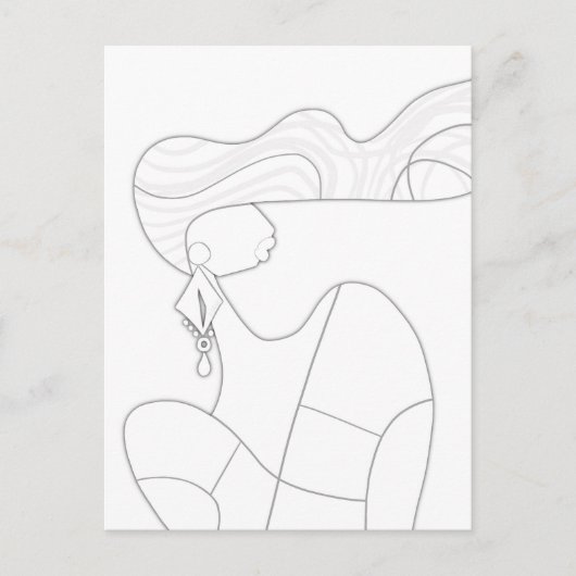 Stilsichere Frau DIY-Mode-Färbung Moderne Kunst Postkarte (Vorderseite)