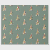 Stilsichere Kiefernkatzen Geschenkpapier (Flach)