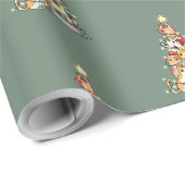 Stilsichere Kiefernkatzen Geschenkpapier (Rolleneckpunkt)