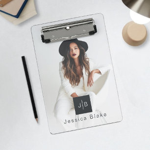 Stilsichere moderne Unternehmerinnen-Monogramm 2 F Mini Klemmbrett