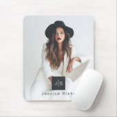 Stilsichere moderne Unternehmerinnen-Monogramm-Fot Mousepad (Mit Mouse)