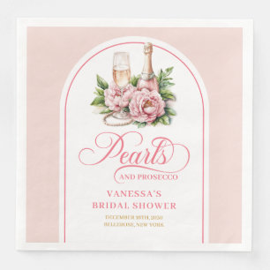 Stilsichere Perlen und Prosecco Servietten editier