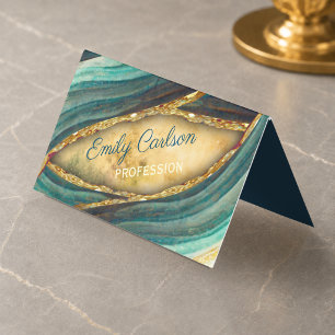 Stilsicherer grüner Smaragd-Marmor-Kunst-Faux-Gold Visitenkarten