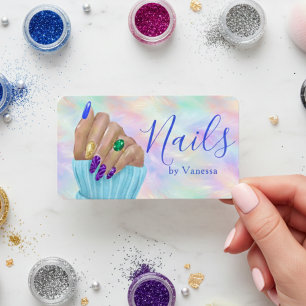 Stilsicherer Opal-Irideszenz-Manicurist-Künstler-N Visitenkarte