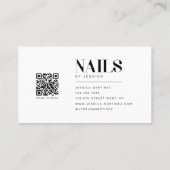 Stilsicherer QR-Code-Reservierung Nagelstudio Visitenkarte (Rückseite)