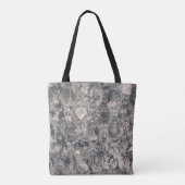 Stilsicheres schwarzes Pariser Toile-Design Tasche (Rückseite)