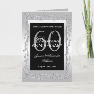 Stilsilberne Diamanten 60. Hochzeitstag Karte
