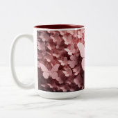 Stilsippe: Der 3D-Pastellrosa-Schmetterling Zweifarbige Tasse (Links)