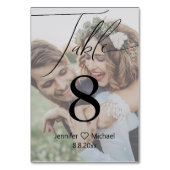 Stilskripthochzeit verblasstes Foto Tischnummer (Vorderseite)