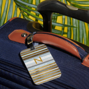 Stilstreifen und Monogramm Gepäckanhänger