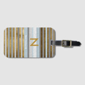 Stilstreifen und Monogramm Gepäckanhänger (Vorderseite (Horizontal))