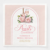 Stilsvolle Aquarell-Rosé und goldene Hochzeitsserv Serviette (Vorderseite)