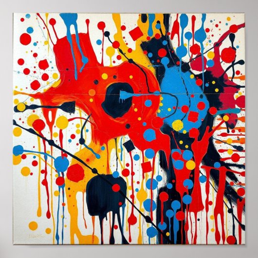 Stilsvolle ästhetische abstrakte Kunst Wasserfarbe Poster (Vorne)