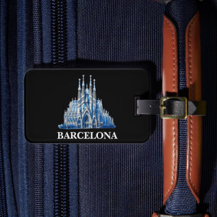 Stilsvolle Barcelona Spanien Kathedrale Vintage Gepäckanhänger