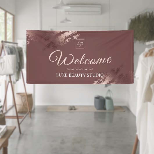 Stilsvolle Bronze-Willkommensparty zum Launch eine Banner